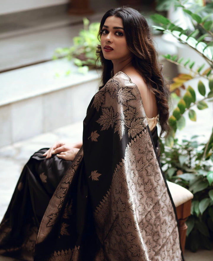 Megha Black Soft Silk Saree