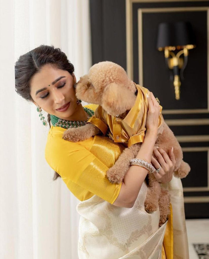 Shreya Stunning White Soft Silk Saree