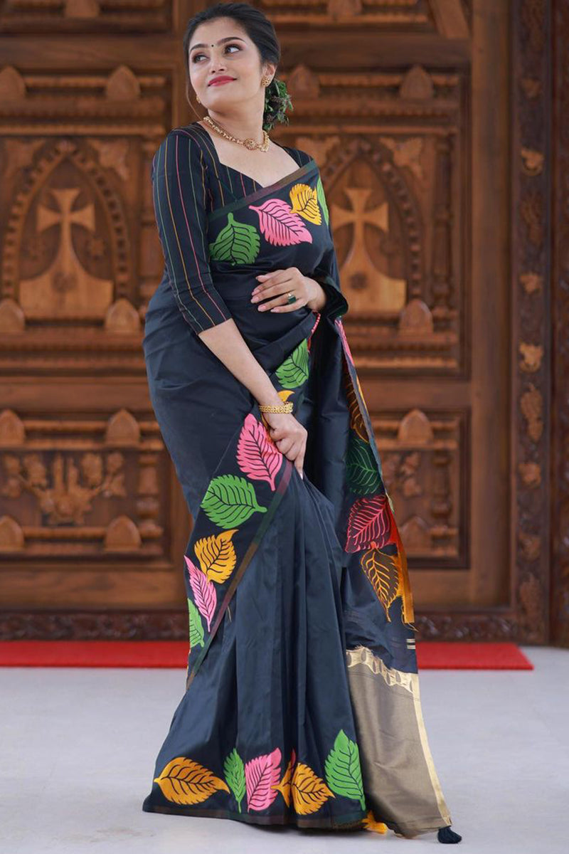 Pooja Black Soft Silk Saree