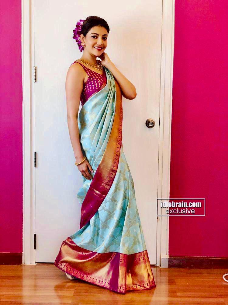 Kajal Sky Soft Banarasi Silk Saree