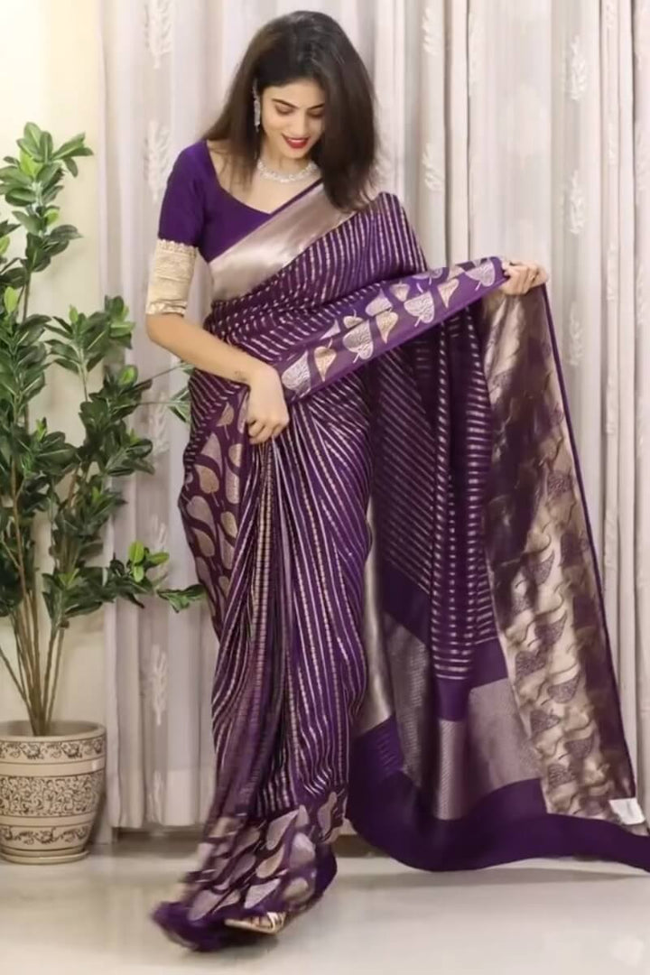 Kajal Purple Soft Silk Saree