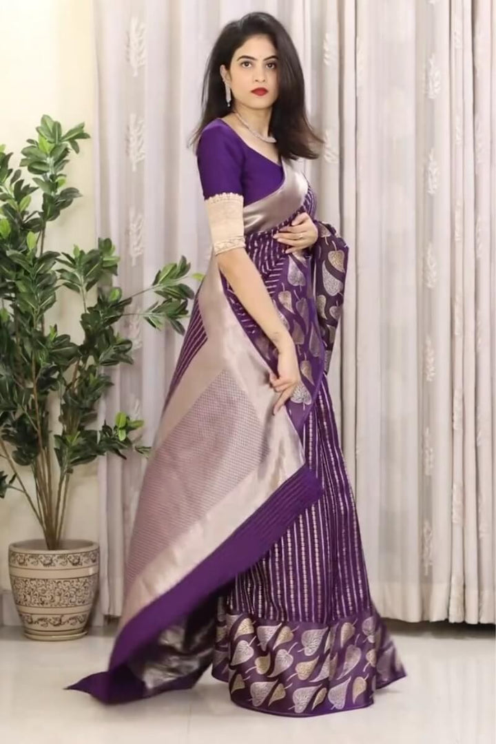 Kajal Purple Soft Silk Saree