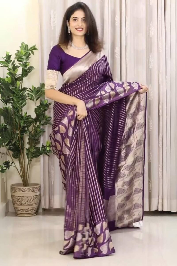 Kajal Purple Soft Silk Saree