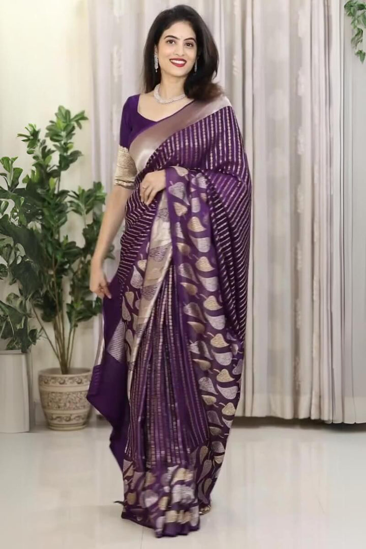 Kajal Purple Soft Silk Saree