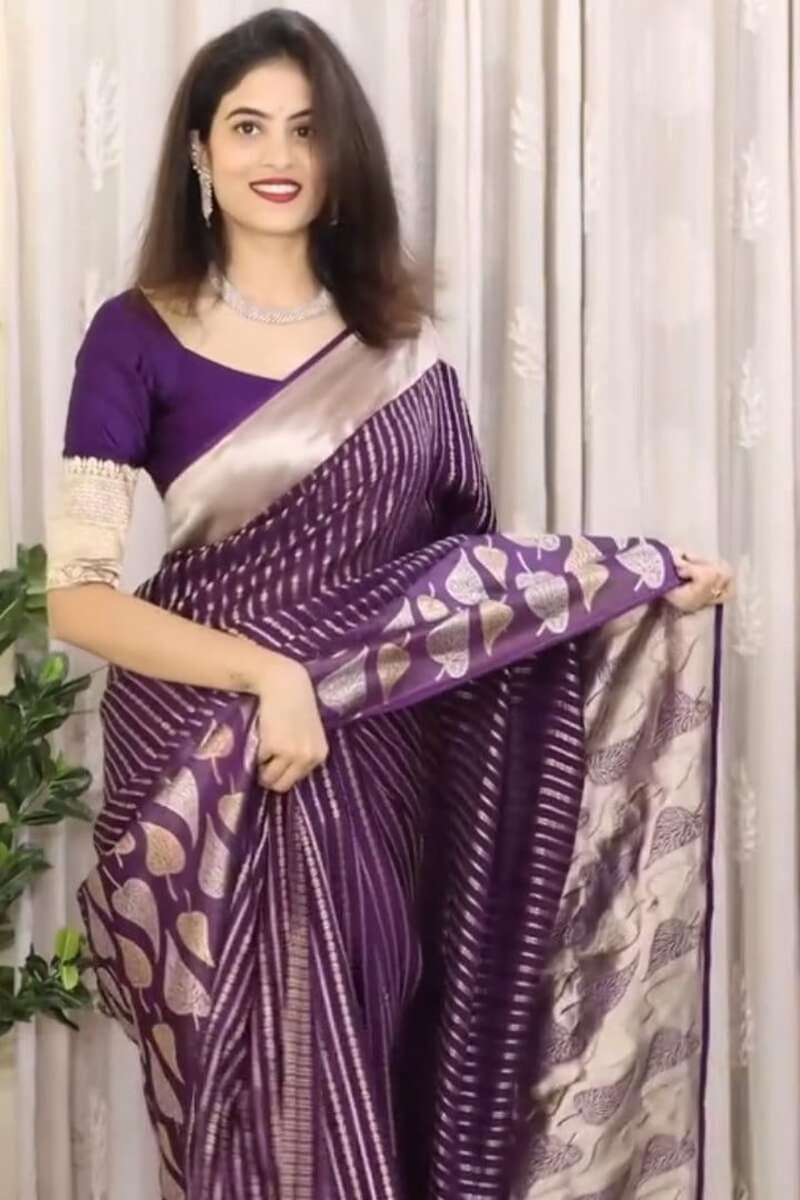 Kajal Purple Soft Silk Saree