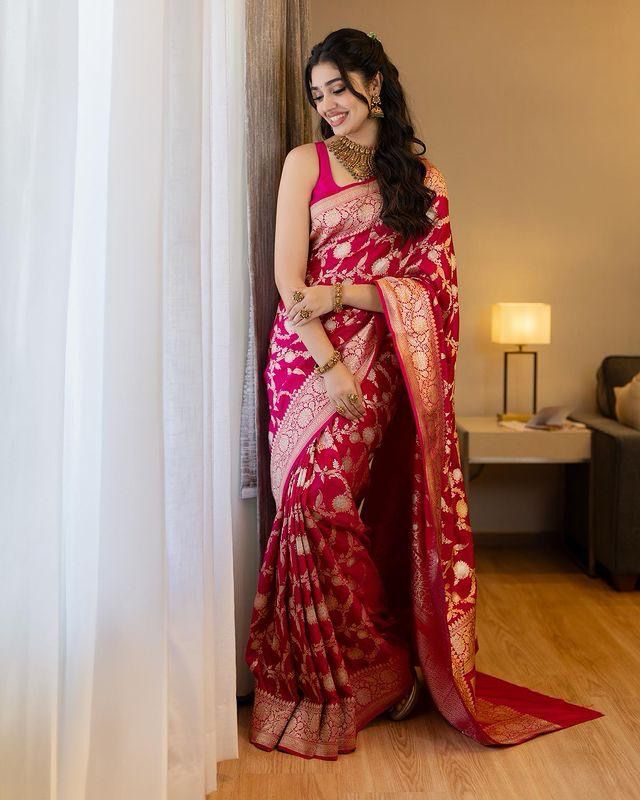 Arya Dark Pink Soft Silk Saree