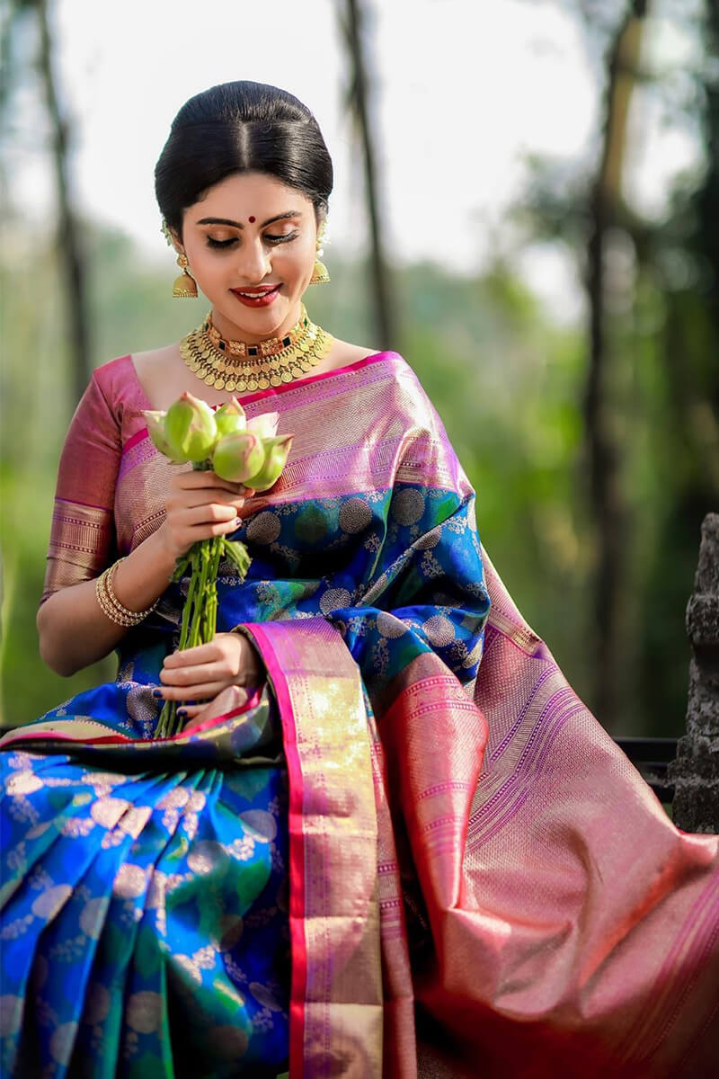 Lavanya Blue Soft Banarasi Silk Saree