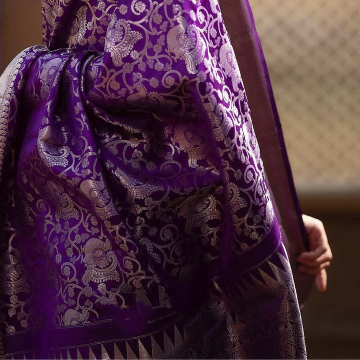 Diya Purple Soft Banarasi Silk Saree