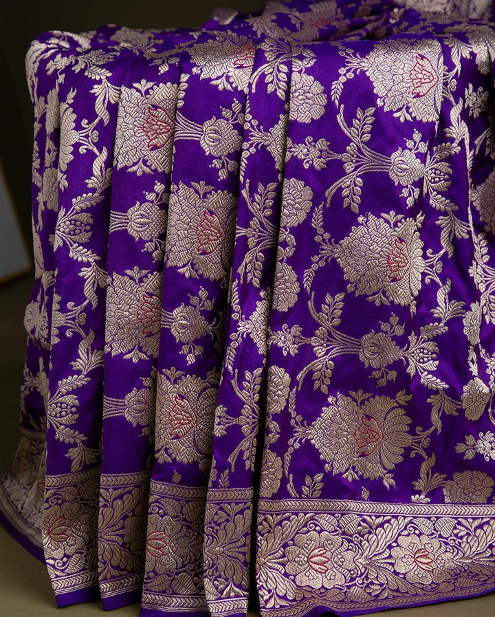 Nivya Purple Soft Banarasi Silk Saree