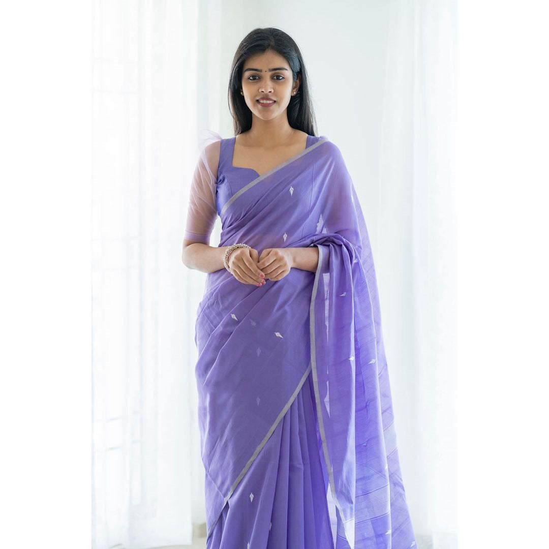 Jyoti Lavendor Cotton Silk Saree