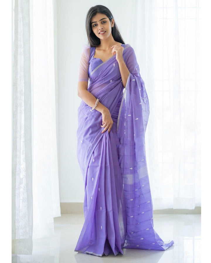 Jyoti Lavendor Cotton Silk Saree