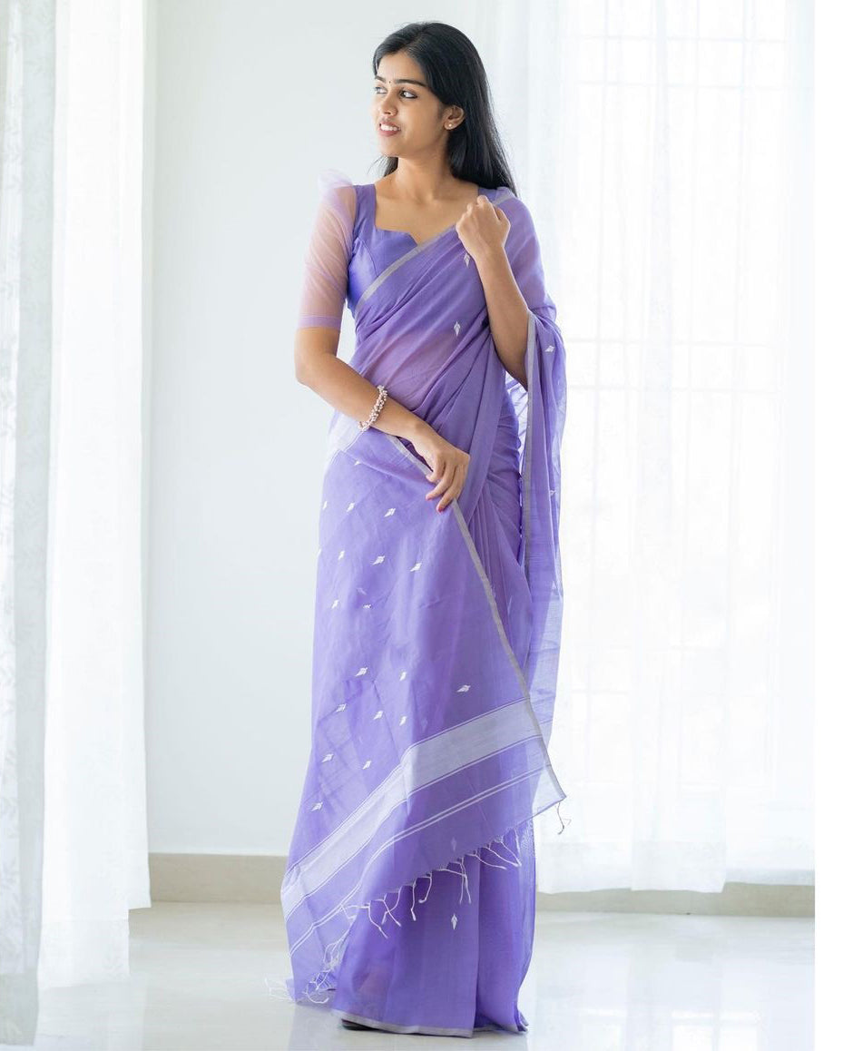 Jyoti Lavendor Cotton Silk Saree