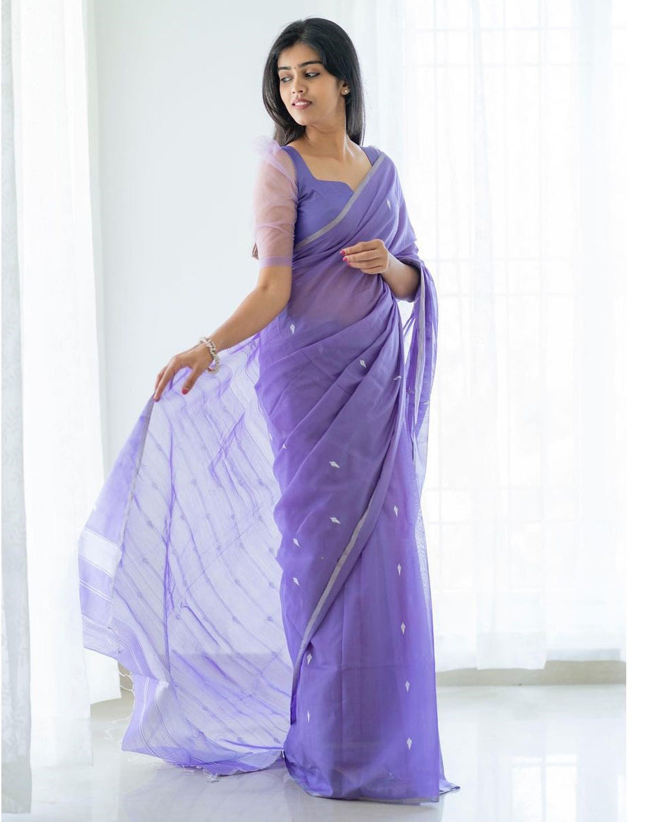 Jyoti Lavendor Cotton Silk Saree