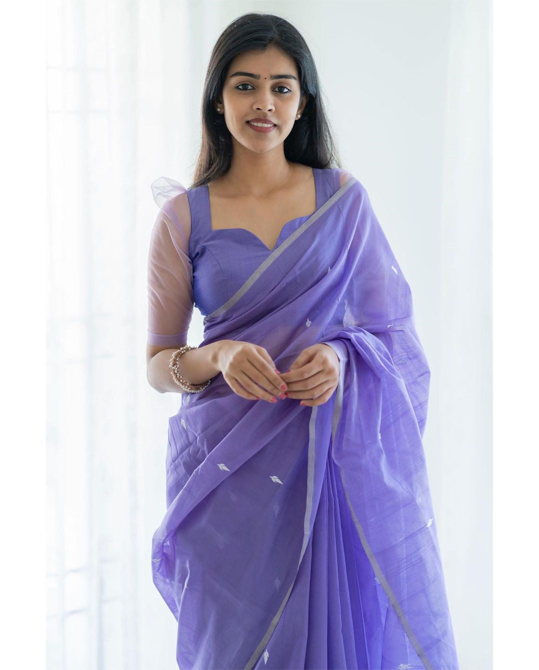 Jyoti Lavendor Cotton Silk Saree