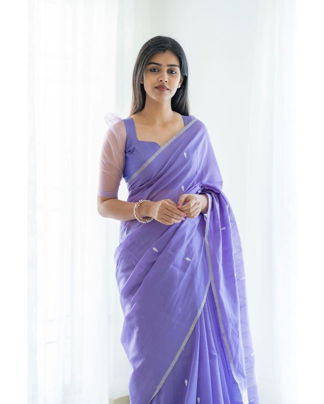 Jyoti Lavendor Cotton Silk Saree